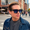 gafas de sol faux azul